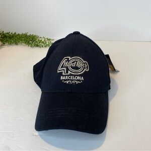 Hard Rock Hotel Barcelona 40th Anniversary Embroidered Hat One Size Black Cream